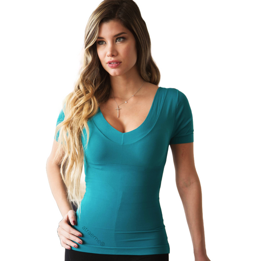 Blusa Cuello V Simple Reductora Exterior Atraeme ref 623