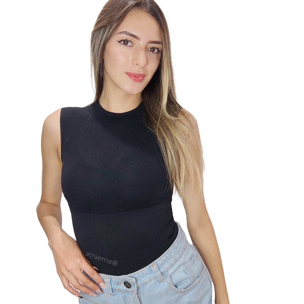 Blusa Cuello Alto sin Mangas Reductora Exterior Atraeme ref 619